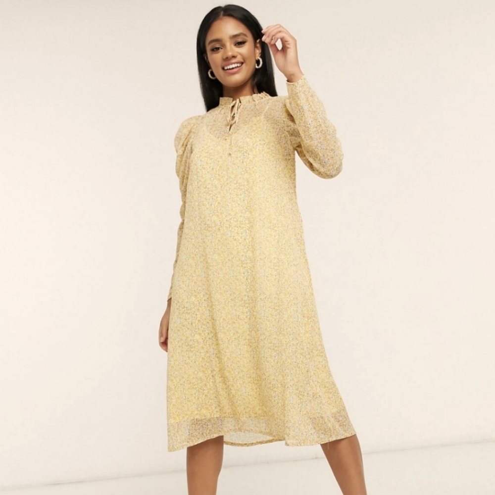 Yellow midi dress from Aware by Vero Moda